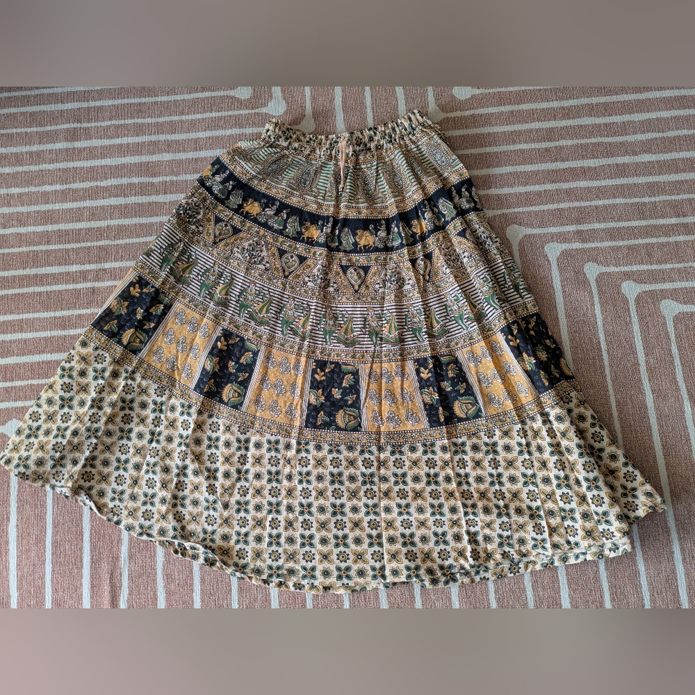 Bohemian Floral Print Skirt Handmade
